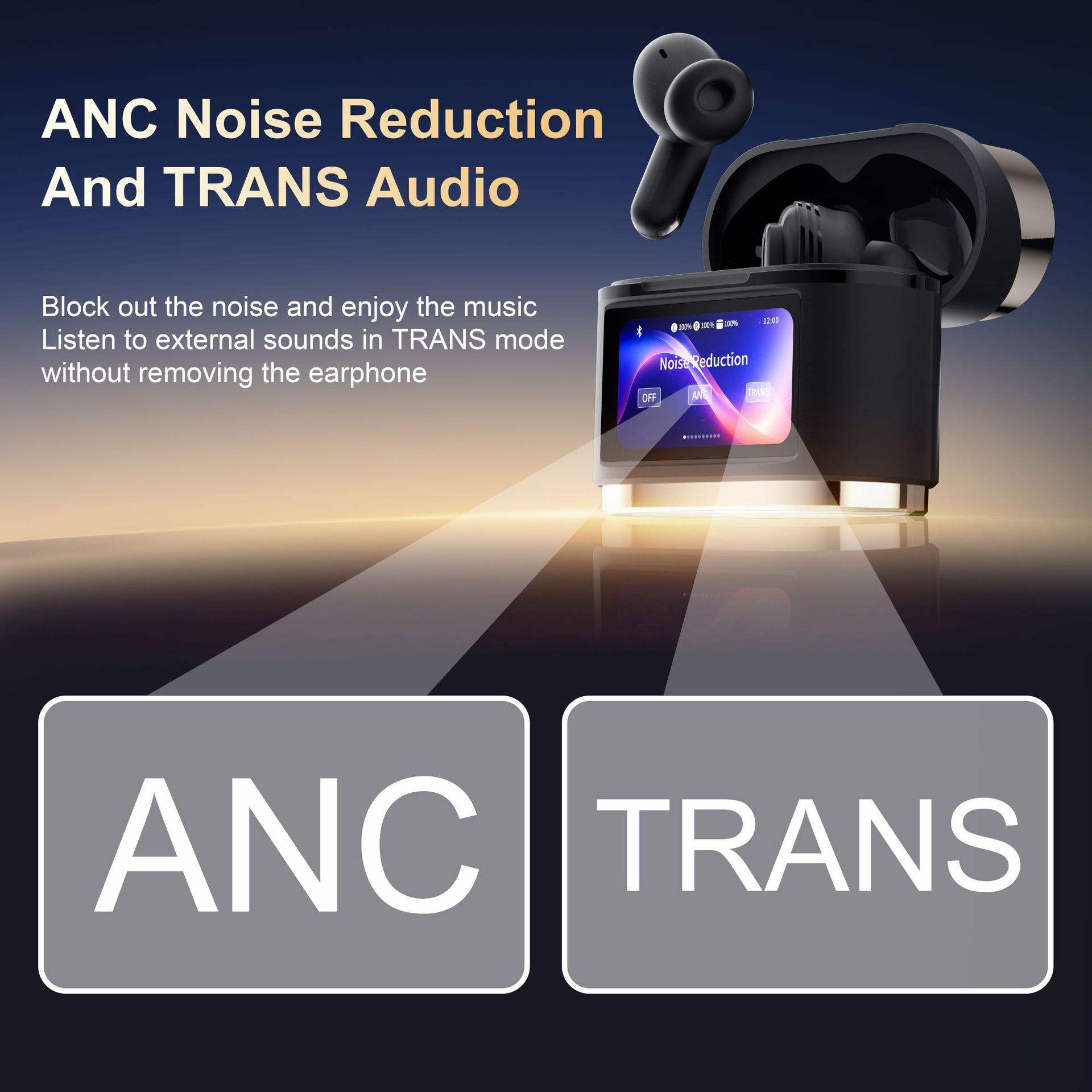 LINX ANC/ENC Wireless TWS Earbuds – Noise Cancelling, Touch Control, Digital Display