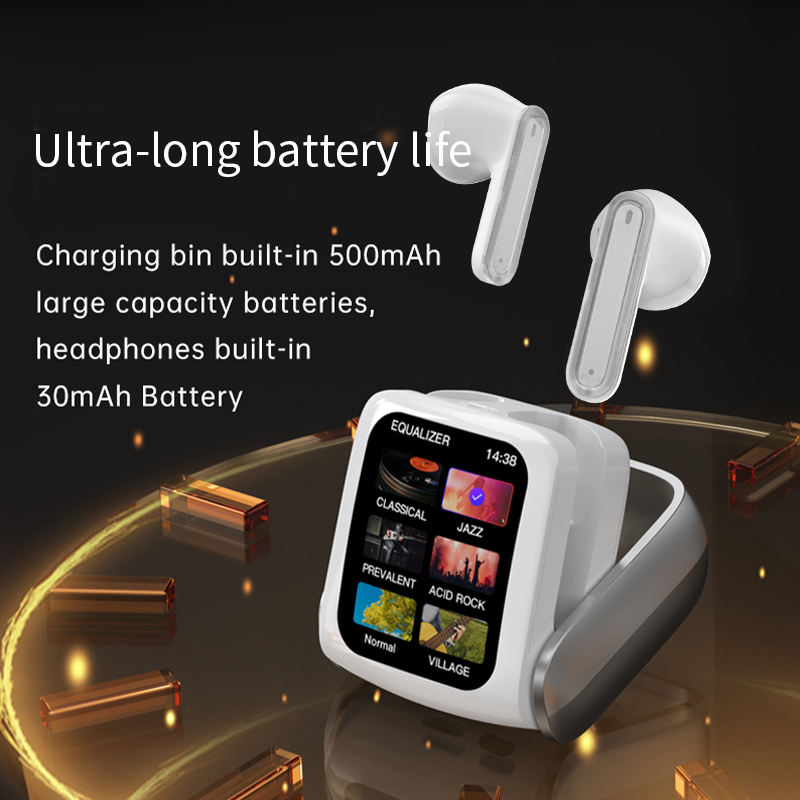 Bluetooth V5.3 TWS Earbuds with LCD Touchscreen