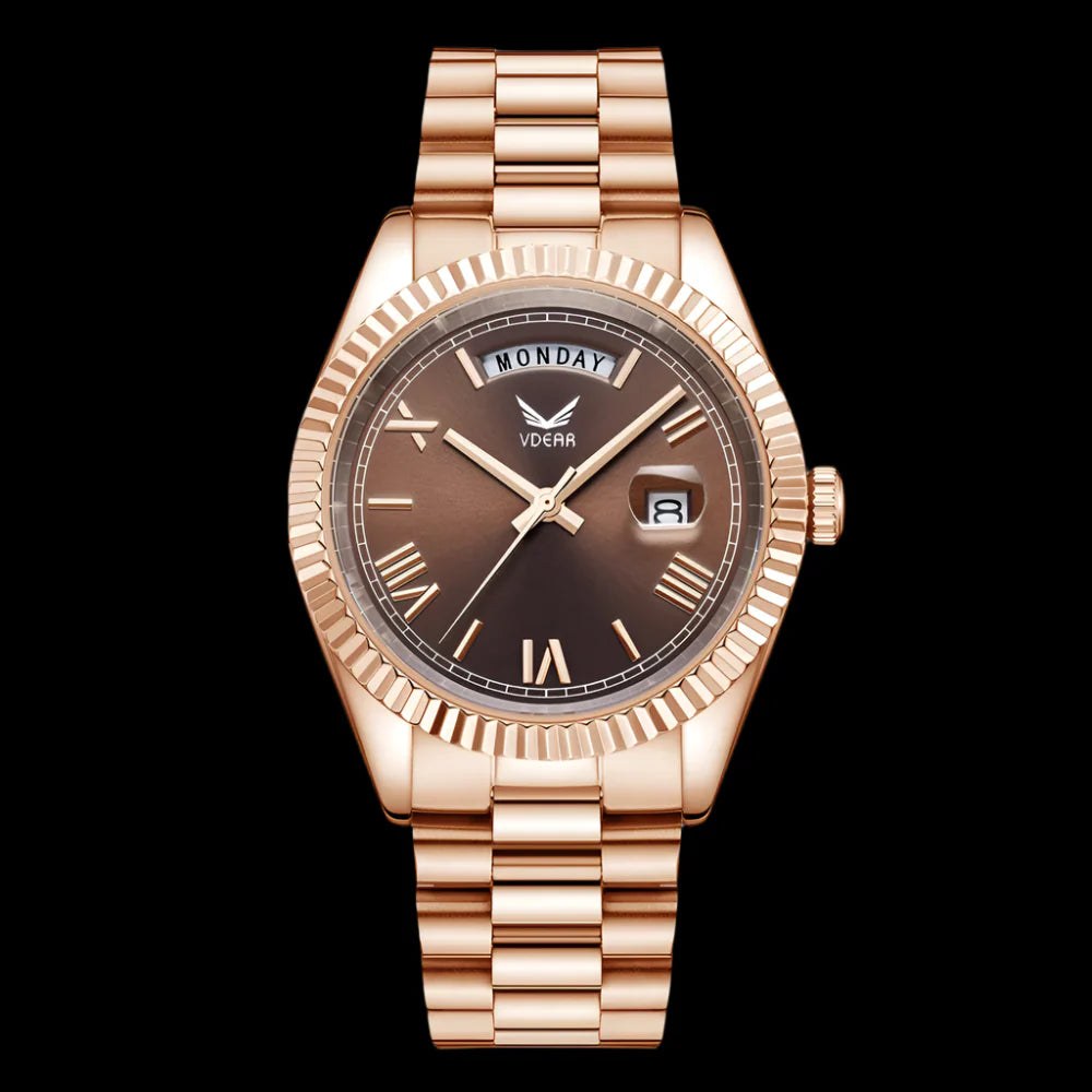 Calendar Quartz watch, Roma Number Dial Men Wristwatch