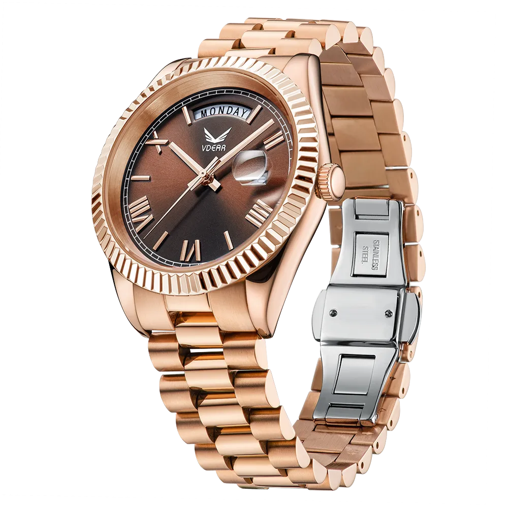 Calendar Quartz watch, Roma Number Dial Men Wristwatch