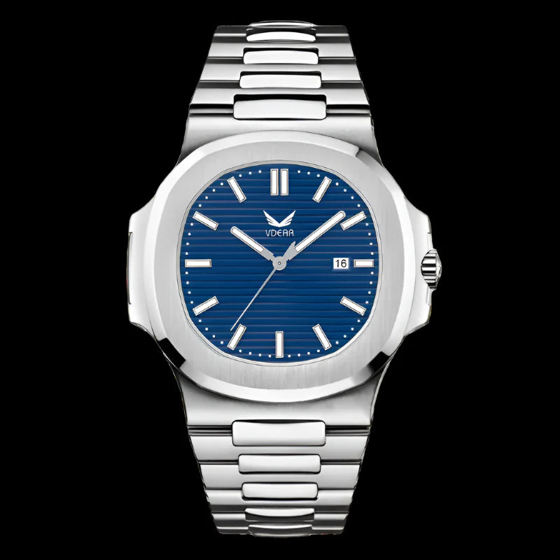 Men’s 316L Stainless Steel Watch – Navy Blue Dial, High Quality