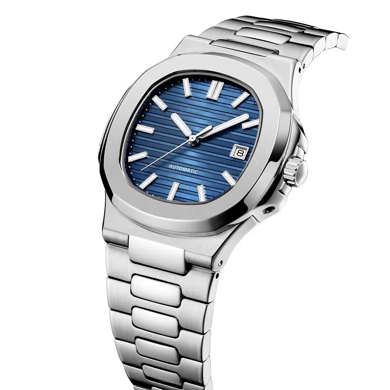 Men’s 316L Stainless Steel Watch – Navy Blue Dial, High Quality
