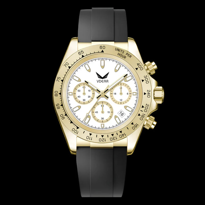 Vdear Men's Quartz Watch – Multifunction, Luminous, Silicone Band, Date Display