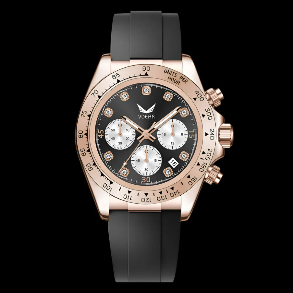 Vdear Men's Luxury Quartz Watch – Waterproof, Luminous, Silicone Strap