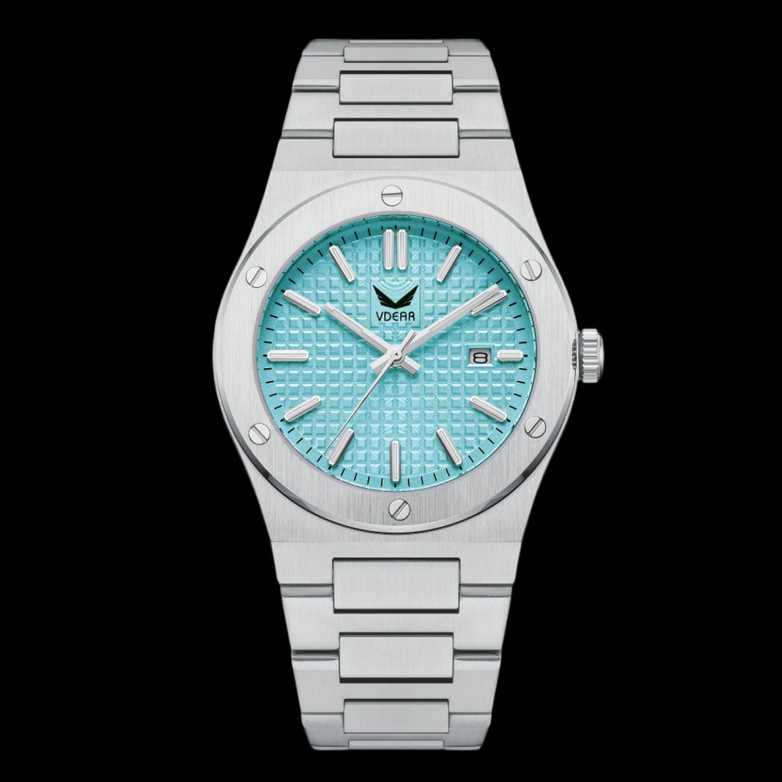 Vdear Men's Ultra-Thin Quartz Watch – Leather Strap & Steel Date, Luminous Hands