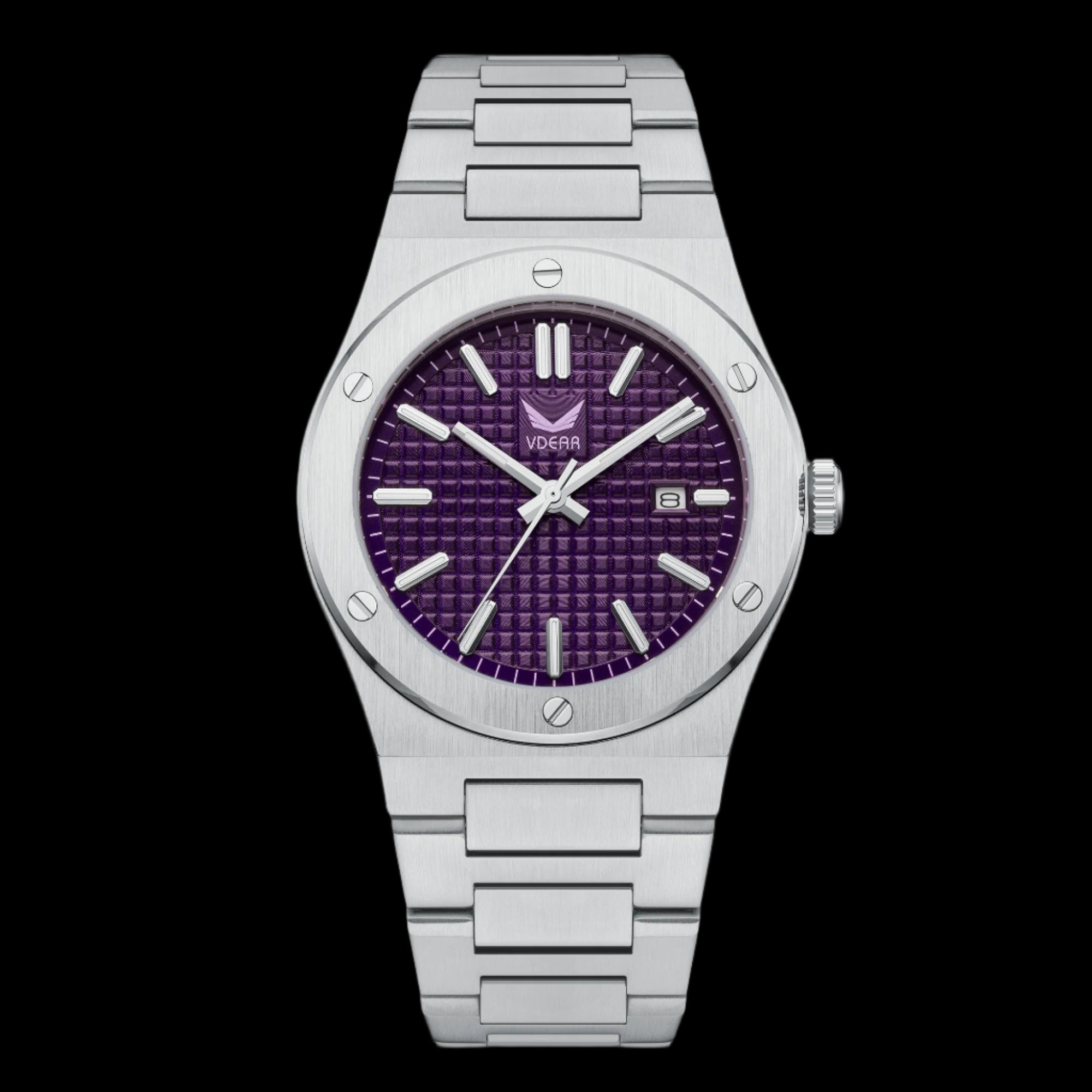 Vdear Men's Ultra-Thin Quartz Watch – Leather Strap & Steel Date, Luminous Hands