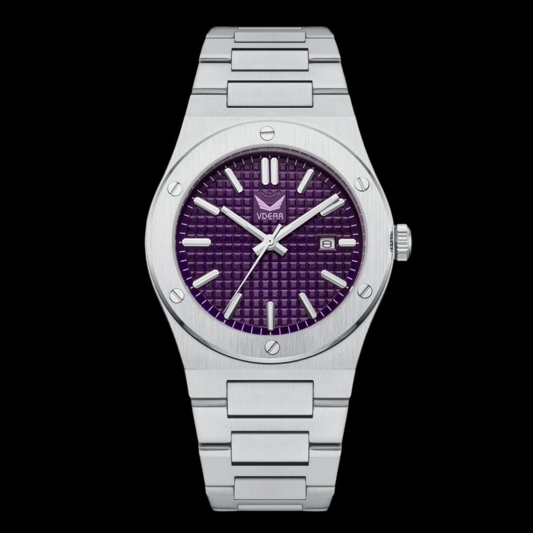 Vdear Men's Ultra-Thin Quartz Watch – Leather Strap & Steel Date, Luminous Hands