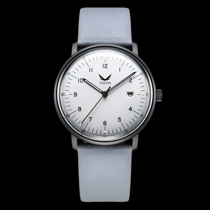 Vdear Unisex Quartz Watch – 38mm Leather Band, Luminous Dial