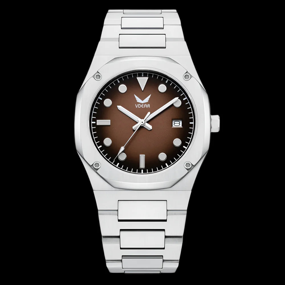 Vdear Men's Ultra-Thin Quartz Watch – Gradient Dial, Luminous Hands, Date Display