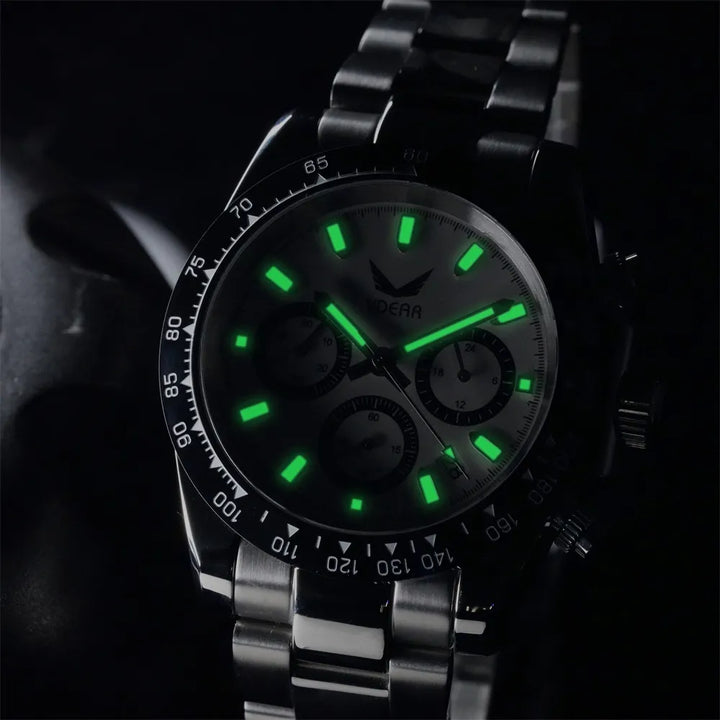Vdear Men's Luxury Quartz Watch – Waterproof, Luminous, Silicone Strap