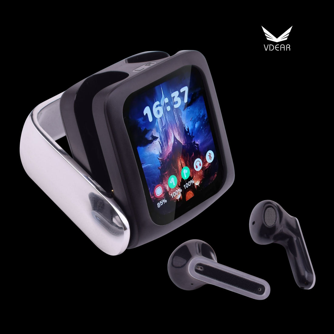Bluetooth V5.3 TWS Earbuds with LCD Touchscreen
