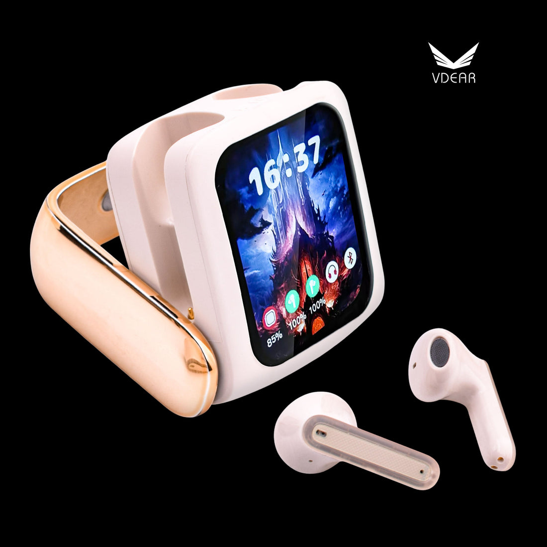 Bluetooth V5.3 TWS Earbuds with LCD Touchscreen